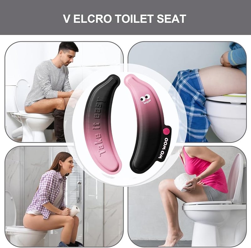 وسادة مقعد مرحاض وردية ناعمة صحية لاصقة واقية للمنزل والسفر والفندق - Image 5